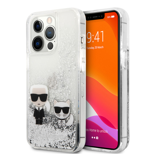 گارد شفاف اکلیلی iPhone 13 Pro Max طرح Karl Lagerfeld مدل Karl And Choupette