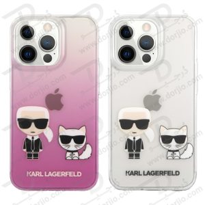گارد شفاف ضد ضربه iPhone 13 Pro Max طرح Karl Lagerfeld مدل Ikonik Choupette