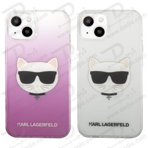 گارد شفاف فریم ژله ای iPhone 13 طرح Karl Lagerfeld مدل Choupette Head