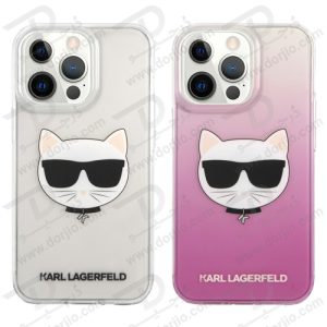 گارد شفاف فریم ژله ای iPhone 13 Pro Max طرح Karl Lagerfeld مدل Choupette Head