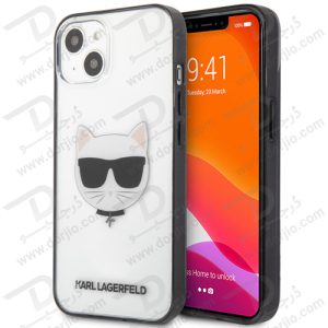 گارد شفاف iPhone 13 طرح Karl Lagerfeld مدل With Black Outline Choupette