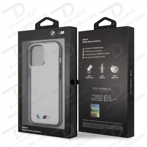 گارد محافظ شفاف فریم مشکی iPhone 13 Pro طرح BMW مدل M Collection With Matte Black Edges
