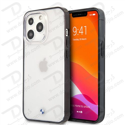 گارد محافظ شفاف فریم مشکی iPhone 13 Pro Max طرح BMW مدل With Edges
