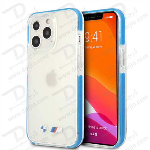 گارد محافظ فریم آبی iPhone 13 Pro Max طرح BMW مدل M Collection With Blue TPU Edges