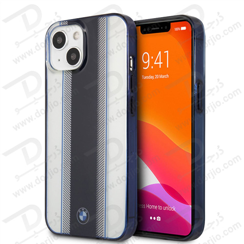 گارد محافظ فریم سرمه ای iPhone 13 طرح BMW مدل Navy Tire Stripe And Navy Edges