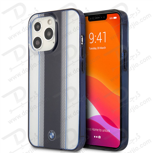 گارد محافظ فریم سرمه ای iPhone 13 Pro طرح BMW مدل Navy Tire Stripe And Navy Edges
