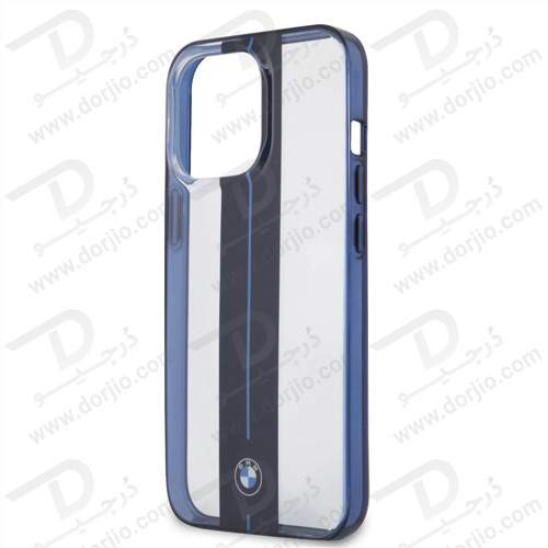 گارد محافظ فریم سرمه ای iPhone 13 Pro Max طرح BMW مدل Navy Middle Stripe & Light Blue Line With Navy Edges