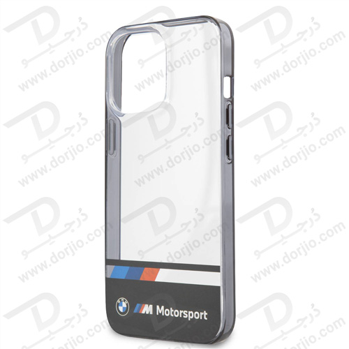 گارد محافظ فریم مشکی iPhone 13 Pro طرح BMW Motorsport مدل Collection Tricolor Stripe Black Lower Part Black Edges