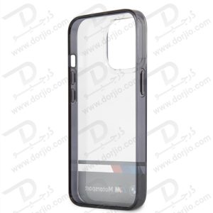 گارد محافظ فریم مشکی iPhone 13 Pro طرح BMW Motorsport مدل Collection Tricolor Stripe Black Lower Part Black Edges