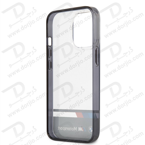 گارد محافظ فریم مشکی iPhone 13 Pro طرح BMW Motorsport مدل Collection Tricolor Stripe Black Lower Part Black Edges
