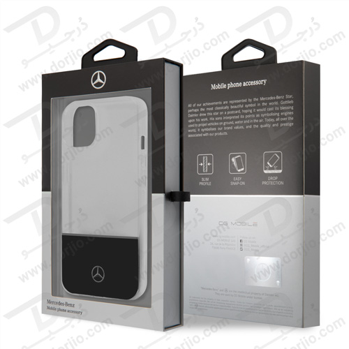 گارد محافظ iPhone 13 طرح Mercedes Benz مدل Electroplated Middle Line Black
