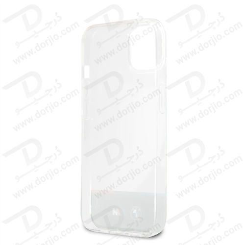 گارد محافظ iPhone 13 طرح BMW مدل M Collection Horizontal Tricolor Lines & Black Stripe