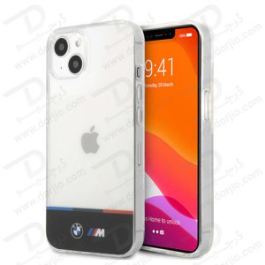 گارد محافظ iPhone 13 طرح BMW مدل M Collection Horizontal Tricolor Lines & Black Stripe