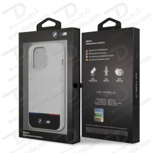 گارد محافظ iPhone 13 Pro Max طرح BMW مدل M Collection Horizontal Tricolor Lines & Black Stripe