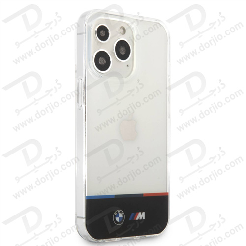 گارد محافظ iPhone 13 Pro Max طرح BMW مدل M Collection Horizontal Tricolor Lines & Black Stripe