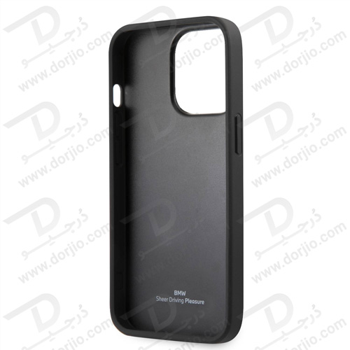 گارد چرمی PU ضد ضربه iPhone 13 Pro طرح BMW مدل Small Triangle Pattern And Constrasted Tricolor Strip