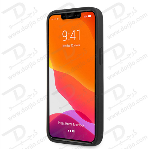 گارد چرمی PU ضد ضربه iPhone 13 Pro Max طرح BMW مدل Small Triangle Pattern And Constrasted Tricolor Strip