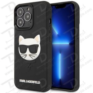 گارد 3D Rubber آیفون 13 پرو مکس طرح Karl Lagerfeld مدل Choupette Head
