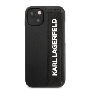 گارد PU چرمی بند دار iPhone 13 طرح Karl Lagerfeld مدل With Elastic Band Strap