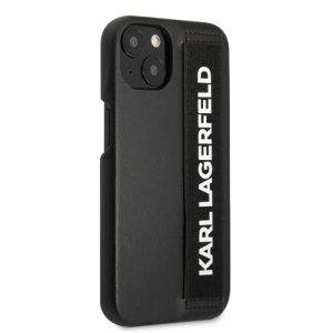 گارد PU چرمی بند دار iPhone 13 طرح Karl Lagerfeld مدل With Elastic Band Strap