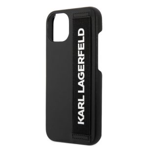 گارد PU چرمی بند دار iPhone 13 طرح Karl Lagerfeld مدل With Elastic Band Strap
