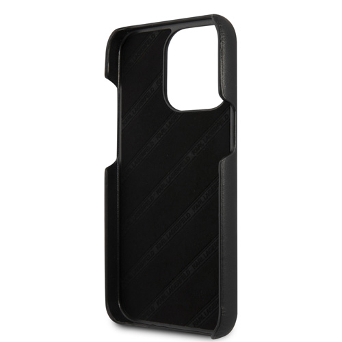 گارد PU چرمی بند دار iPhone 13 Pro Max طرح Karl Lagerfeld مدل With Elastic Band Strap
