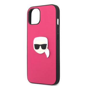 گارد PU چرمی iPhone 13 طرح Karl Lagerfeld مدل Karl Head Metal Logo