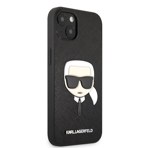 گارد PU Saffiano آیفون 13 طرح Karl Lagerfeld مدل With Embossed Karl's Head