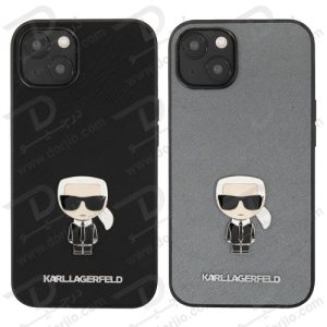گارد PU Saffiano آیفون 13 طرح Karl Lagerfeld مدل With Metal Pin Ikonik