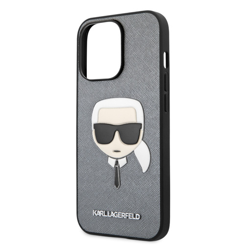 گارد PU Saffiano آیفون 13 طرح Karl Lagerfeld مدل With Embossed Karl's Head