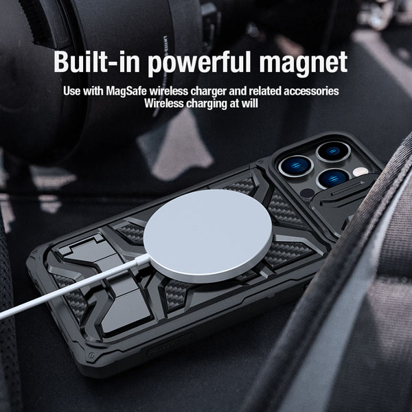 قاب ضد ضربه مگنتی پایه دار iPhone 14 Pro مارک نیلکین مدل Adventurer Pro Magnetic