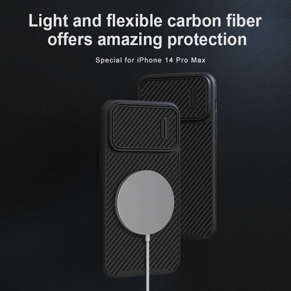 گارد فیبری مگنتی نیلکین iPhone 14 Pro Max مدل Synthetic Fiber S Magnetic