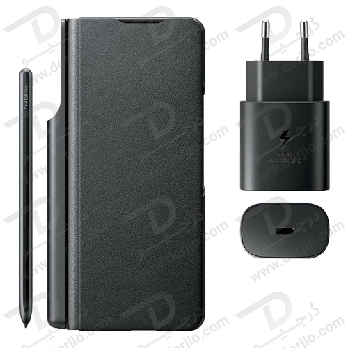 فلیپ کاور هوشمند به همراه قلم و شارژر اصلی برای سامسونگ Galaxy Z Fold3