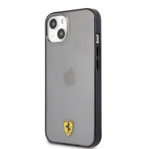 قاب محافظ دودی iPhone 13 طرح Ferrari مدل Black Shadow Print Logo
