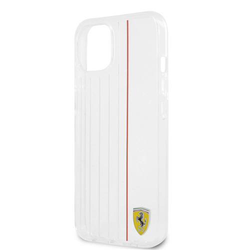 قاب محافظ شفاف iPhone 13 طرح Ferrari مدل 3D Contrasted Red Lines
