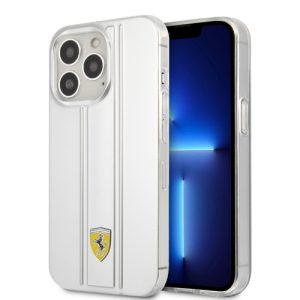 قاب محافظ نقره ای iPhone 13 Pro Max طرح Ferrari مدل 3D Stripes