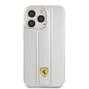 قاب محافظ نقره ای iPhone 13 Pro Max طرح Ferrari مدل 3D Stripes