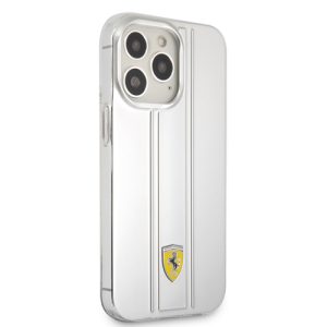 قاب محافظ نقره ای iPhone 13 Pro Max طرح Ferrari مدل 3D Stripes