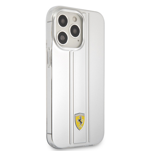 قاب محافظ نقره ای iPhone 13 Pro طرح Ferrari مدل 3D Stripes