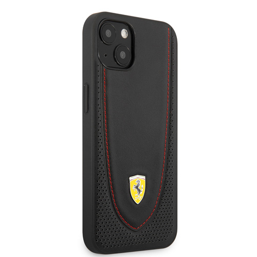 قاب چرمی ضد ضربه iPhone 13 طرح Ferrari مدل Curved Line Stitched And Perforated