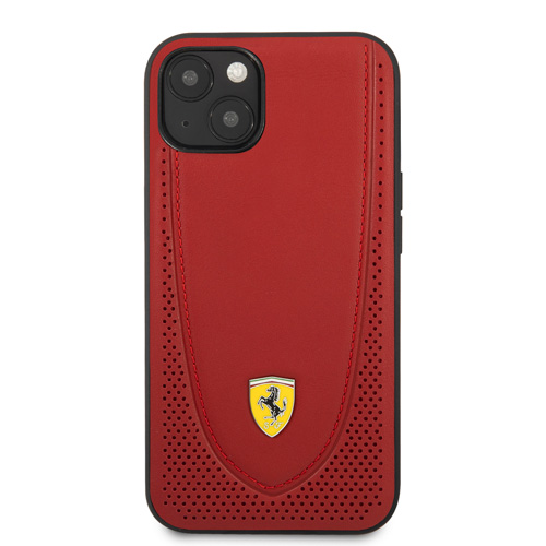 قاب چرمی ضد ضربه iPhone 13 طرح Ferrari مدل Curved Line Stitched And Perforated
