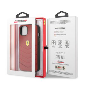 قاب چرمی ضد ضربه iPhone 13 طرح Ferrari مدل Quilted Edge