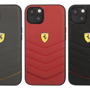 قاب چرمی ضد ضربه iPhone 13 طرح Ferrari مدل Quilted Edge
