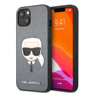 گارد PU Saffiano آیفون 13 طرح Karl Lagerfeld مدل With Embossed Karl's Head