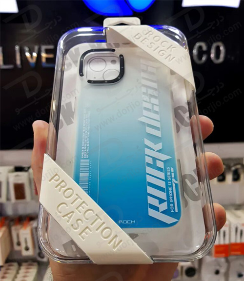 گارد اصلی ROCK آیفون 13 پرو مکس مدل Clear Blue