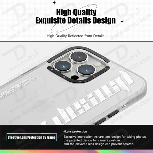 گارد اصلی ROCK آیفون 13 پرو مکس مدل Clear Blue