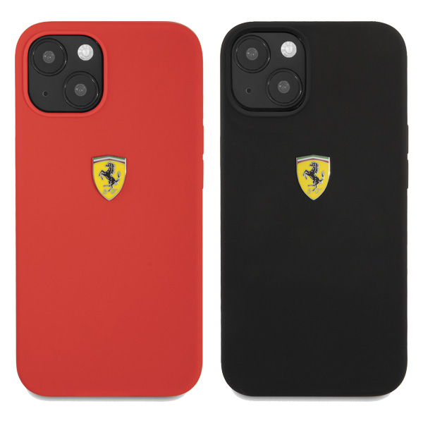 گارد سیلیکونی iPhone 13 Mini طرح Ferrari مدل Metal Logo