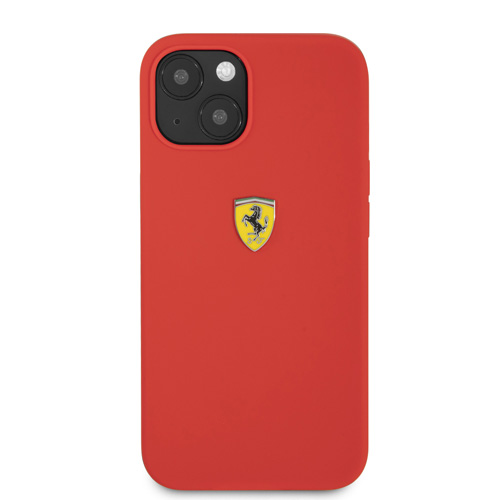 گارد سیلیکونی iPhone 13 Mini طرح Ferrari مدل Metal Logo