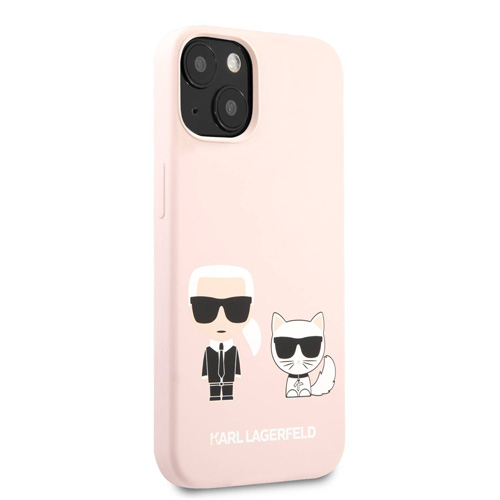گارد سیلیکونی iPhone 13 Mini طرح Karl Lagerfeld مدل Karl And Choupette