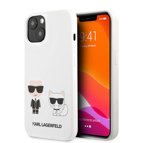 گارد سیلیکونی iPhone 13 Mini طرح Karl Lagerfeld مدل Karl And Choupette